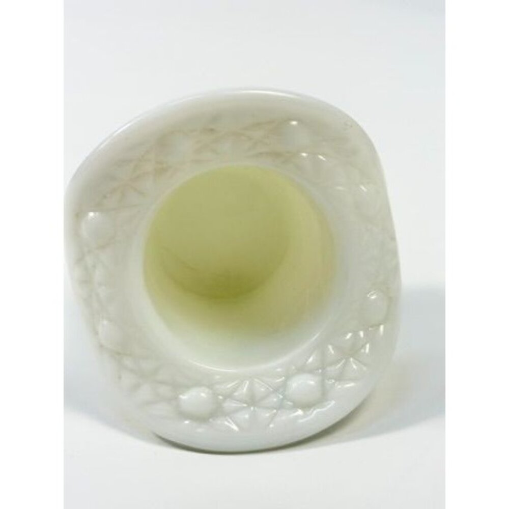 Toothpick Holder Vase Candleholder Fenton Daisy Button Top Hat Opalescent Milk G - Picture 7 of 16